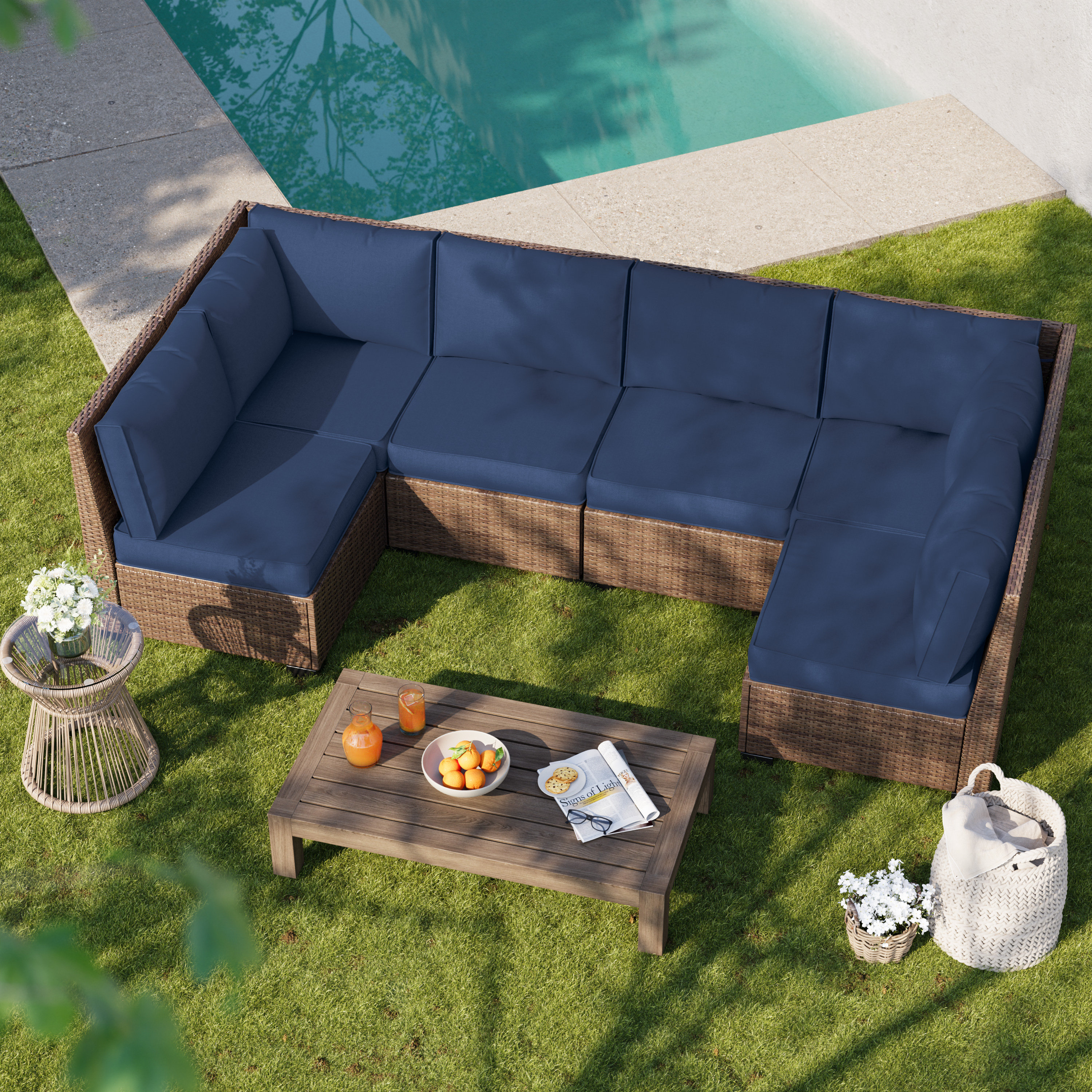 Latitude Run® Outdoor 4" Replacement Cushion Set Seat/Back Cushion (Set